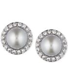 Givenchy Silver-tone Faux Pearl And Crystal Stud Earrings