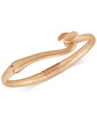 Lucky Brand Rose Gold-tone Hook Hinged Bangle Bracelet
