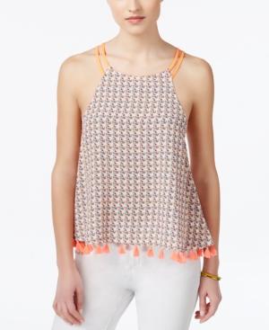 Miss Me Printed Tassel-hem Tank Top