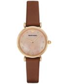 Emporio Armani Women's Brown Leather Strap Watch 32mm Ar1960