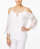 Inc International Concepts Lace Cold-shoulder Top, Only At Macy's