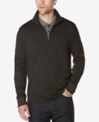 Perry Ellis Men's Jacquard Quarter-zip Sweater