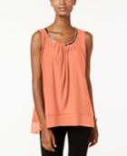 Alfani Petite Embellished Layered-look Top, Only At Macy's