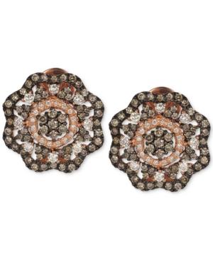 Le Vian Red Carpet Diamond Flower Stud Earrings (1-5/8 Ct. T.w.) In 14k Rose Gold