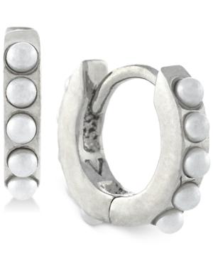 Vince Camuto Silver-tone Faux-pearl Huggy Earrings