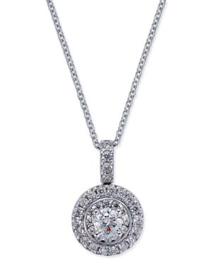 Diamond Round Pendant Necklace (7/8 Ct. T.w.) In 14k White Gold