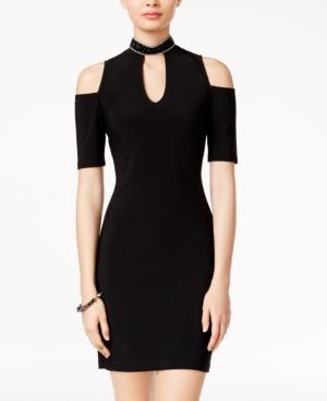 Jump Juniors' Mock-neck Cold-shoulder Dress