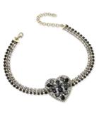 Anna Sui X Inc International Concepts Gold-tone Ombre Crystal Heart Choker Necklace, Created For Macy's