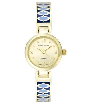 Charter Club Women's Gold-tone Blue Enamel Bracelet Watch 22mm 17188, Only At Macy's