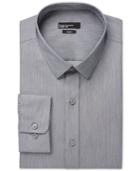 Bar Iii Slim-fit Grey And Black Stripe Dress Shirt, Only At Macy's