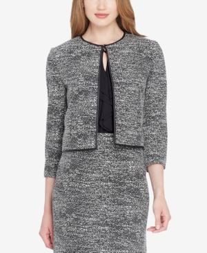 Tahari Asl Faux-leather-trim Jacket