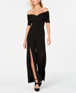 Guess Juda Off-the-shoulder Split-leg Jumpsuit