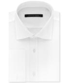 Sean John Men's Classic/regular Fit White Solid French Cuff Cotton Dress Shirt