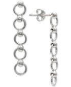 Giani Bernini Circle Linear Drop Earrings In Sterling Silver, Created For Macy's