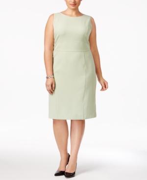 Kasper Plus Size Rounded-neck Sheath Dress