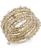 Inc International Concepts Gold-tone Black And Metal Bead Coil Bracelet, Created For Macy's