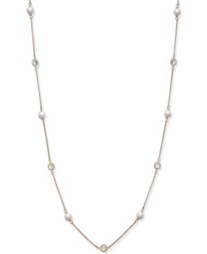 Kate Spade New York Gold-tone White Imitation Pearl Long Strand Necklace