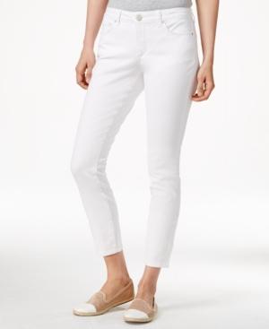 Maison Jules Cropped Skinny Bright White Wash Jeans, Only At Macy's