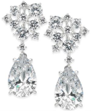 Danori Silver-tone Crystal Cluster Teardrop Drop Earrings, Created For Macy's
