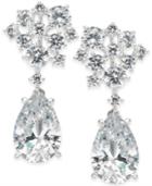 Danori Silver-tone Crystal Cluster Teardrop Drop Earrings, Created For Macy's