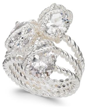 Charter Club Silver-tone Three-stone Wrap Ring, Created For Macy's