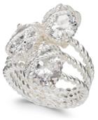 Charter Club Silver-tone Three-stone Wrap Ring, Created For Macy's