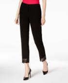 Nine West Lace-hem Crepe Cropped Pants