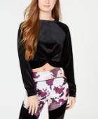 Material Girl Juniors' Twist-front Velour Sweater, Created For Macy's