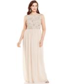 Adrianna Papell Plus Size Embellished-bodice Gown