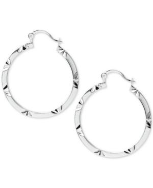 Giani Bernini Fancy Cut Hoop Earrings In Sterling Silver, Only At Macy's