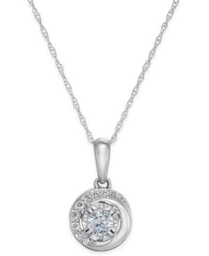 Diamond Swirl Pendant Necklace (1/4 Ct. T.w.) In 14k White Or Rose Gold