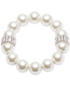 Carolee Silver-tone Crystal & Imitation Pearl Bracelet