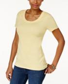Charter Club Cotton Scoop-neck T-shirt, Created For Macy's