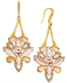 I.n.c. Gold-tone Pave & Colored Stone Chandelier Earrings, Created For Macy's