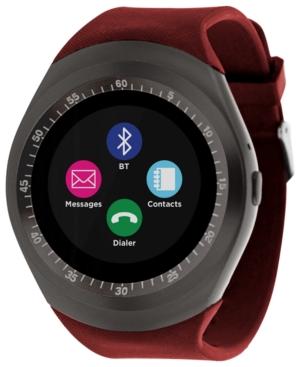 Itouch Unisex Curve Red Silicone Strap Touchscreen Smart Watch 44mm, Created For Macy's