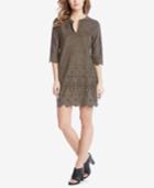 Karen Kane Faux-suede Laser Cut Dress