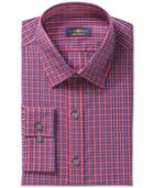 Club Room Estate Wrinkle Resistant Navy Window Check Dress Shirt, Only At Macy's