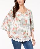 Style & Co Lace-hem Peasant Top, Created For Macy's
