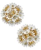 Kate Spade New York Gold-tone Crystal & Imitation Pearl Flower Cluster Stud Earrings