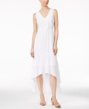 Ny Collection Crochet-trim High-low Dress