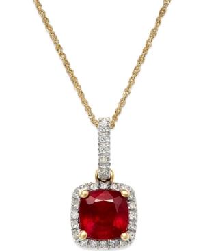 Ruby (1-1/3 Ct. T.w.) And Diamond Accent Pendant Necklace In 14k Gold