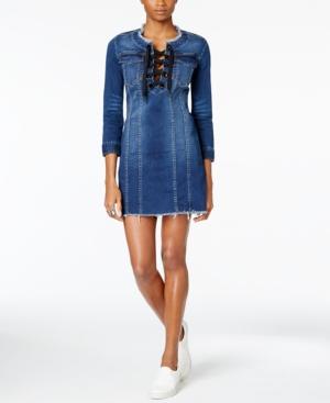 Calvin Klein Jeans Lace-up Denim Dress
