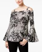 Thalia Sodi Cold-shoulder Bell-sleeve Top, Created For Macy's