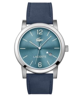 Lacoste Men's Metro Blue Suede Leather Strap Watch 42mm