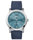 Lacoste Men's Metro Blue Suede Leather Strap Watch 42mm