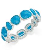 Charter Club Silver-tone Blue Stone Stretch Bracelet, Only At Macy's