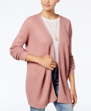 Hippie Rose Juniors' Open-front Lace-up-back Cardigan
