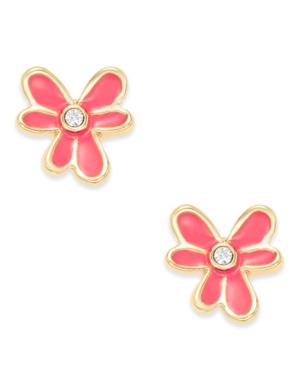 Kate Spade New York Gold-tone Pansy Crystal Stud Earrings