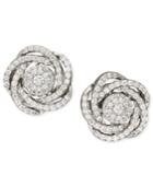 Wrapped In Love Diamond Earrings, 14k White Gold Diamond Pave Knot Earrings (1 Ct. T.w.), Created For Macy's