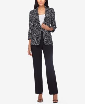 Tahari Asl Peak-collar Printed Pantsuit